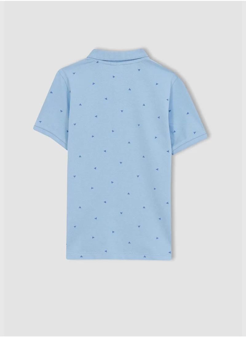 ديفاكتو Boy Knitted Short Sleeve Polo T-Shirt