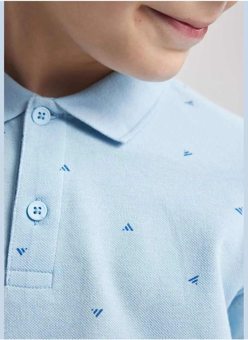 ديفاكتو Boy Knitted Short Sleeve Polo T-Shirt