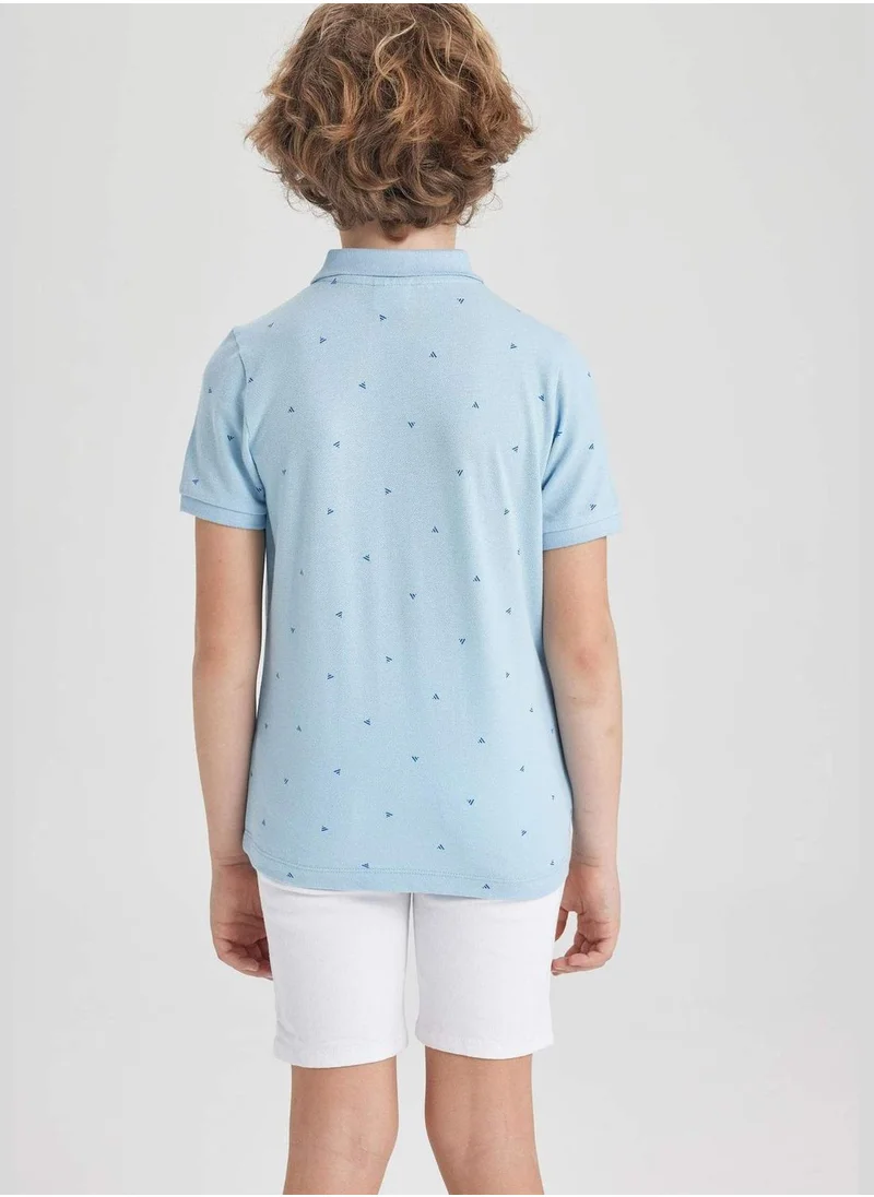 ديفاكتو Boy Knitted Short Sleeve Polo T-Shirt