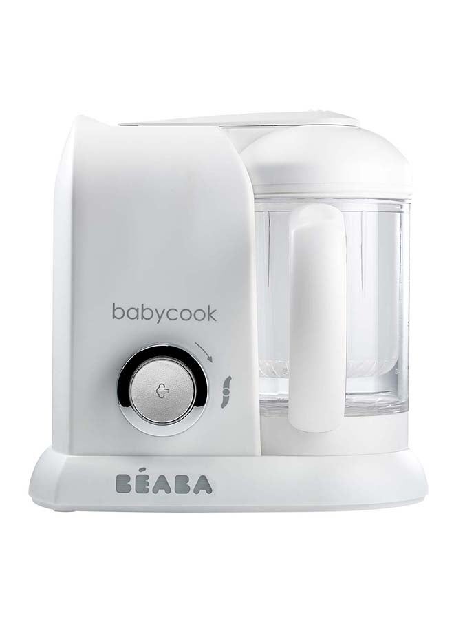 BEABA Babycook Solo Baby Food Maker - 4 In 1 Baby Food Processor, Blender And Cooker - Soft Steamer Cooking - Quick - Food Diversification For Your Baby - White And Silver - Image 1