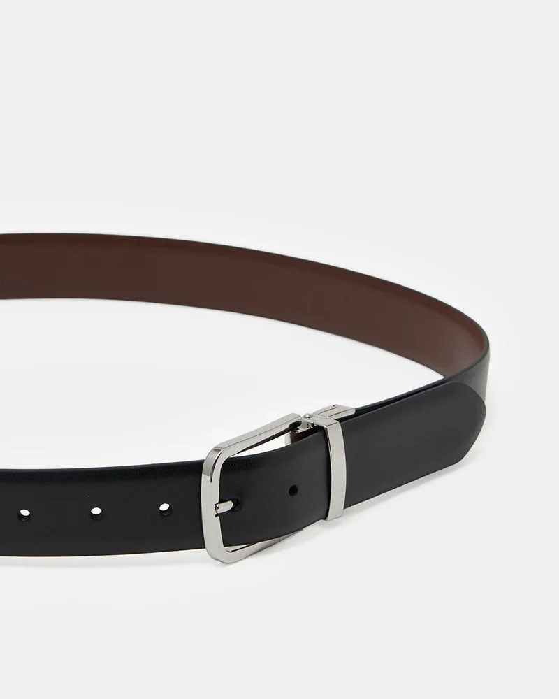 Redtag Men Black and Brown And Belt With Twist Buckle