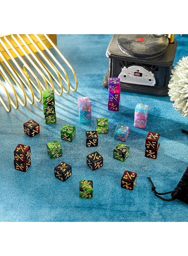 Sumind 48 Pieces MTG Dice Counters Token Dice Glitter D6 Dice Cube Loyalty Counter Dice Compatible with MTG, CCG, Card Gaming Accessory (Delicate Style) - Image 4