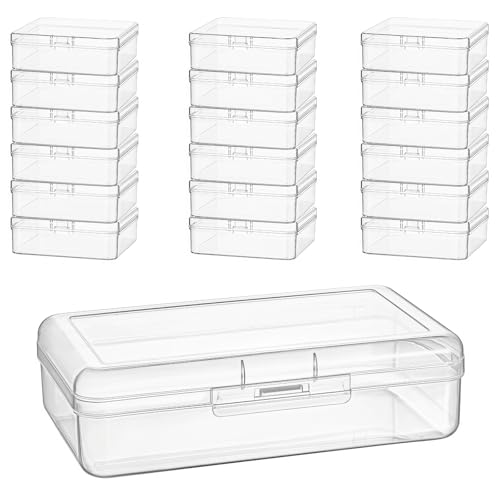 Goodma Small Bead Organizers, 19 Pieces Plastic Storage Cases Mini Clear Bead Storage Containers Boxes with Hinged Lid and Large Rectangle Organizing Box - Image 1