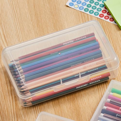 Goodma Small Bead Organizers, 19 Pieces Plastic Storage Cases Mini Clear Bead Storage Containers Boxes with Hinged Lid and Large Rectangle Organizing Box - Image 5
