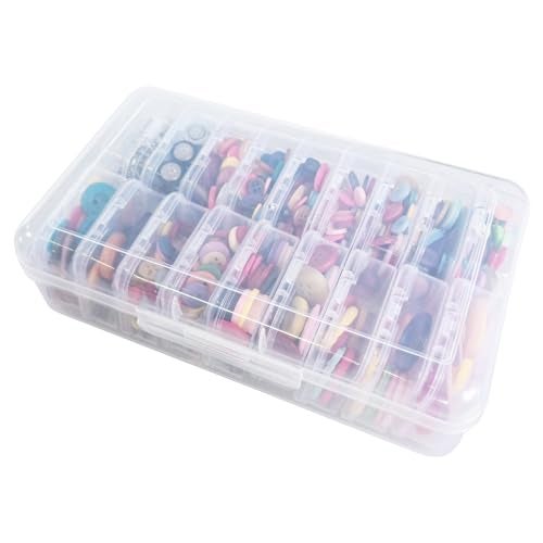 Goodma Small Bead Organizers, 19 Pieces Plastic Storage Cases Mini Clear Bead Storage Containers Boxes with Hinged Lid and Large Rectangle Organizing Box - Image 4