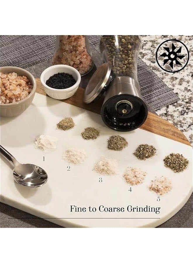 TRASSLE Durku Premium Salt and Pepper Grinder Set of 2,Stainless Steel Black Salt and Pepper Mill with Adjustable Coarseness Salt Shaker Set Spice Grinder Black Pepper Grinder Refillable Home Kitchen  - Image 4