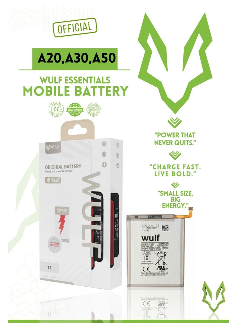 وولف إسينشيالز بطارية WULF المحمولة لهاتف Samsung A20 وA30 وA50 - بطارية بديلة عالية السعة - Image 4