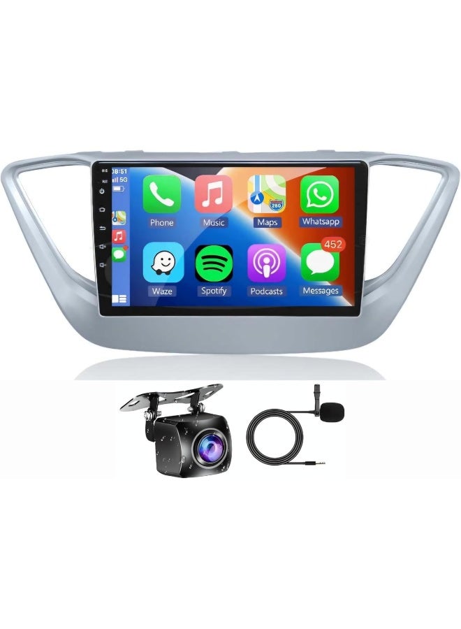 Vierex Fit Hyundai ACCENT Car Stereo Accent Android Screen 2017-2023 With Apple Carplay Android Auto Wireless WiFi DSP FM&AM BT AHD Camera Included Fast Interface (4+32GB Carplay 8CORE) - Image 1