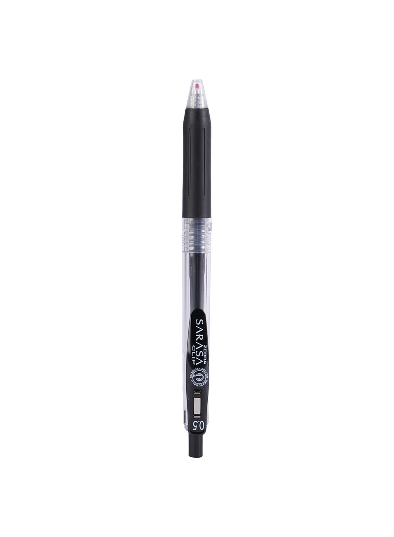 ZEBRA Sararsa Clip Black Gel Pen 0.5mm, for Journaling , Sketching , Drawing , Note-Taking , Pack of 10 Pens  - Image 2