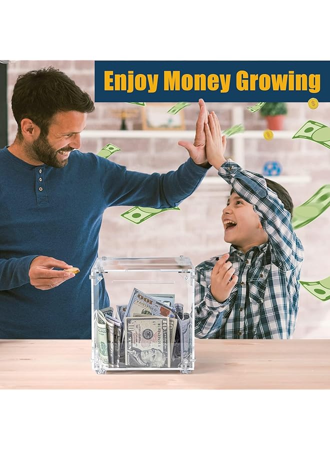 erorex Clear Piggy Bank Acrylic Clear Diy Piggy Bank Assemble Acrylic Money Savings Box For Cash And Coins Reusable Clear Saving Bank For Boys Girls Adult Kids Build Your Own Money Saving Bank - Image 4