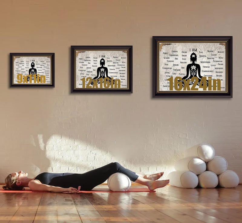 MHYIDUT Dark Brown Framed Zen canvas wall art Calming Zen Lotus Wall Decor Picture Minimalist Black White Spiritual Meditation Poster Prin for Room Modern Yoga Spiritual Spa Living Bedroom Decoration - Image 4