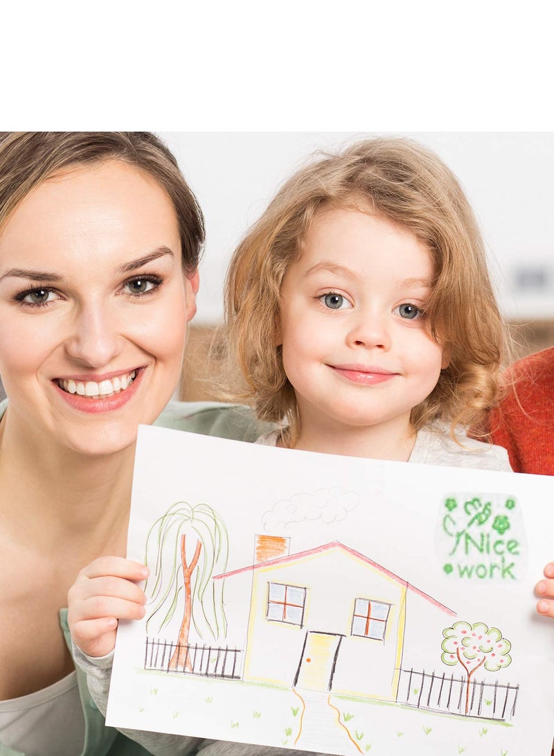 Zikra Self-Inking Stamps, DIY Cartoon Reward Stamps Praise Stickers Teacher Motivational Comments Stamp Set (6 Pieces) - Image 3