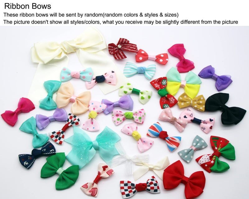 DOUKING 100 Count Mix Satin Ribbon Rose Flowers Bows Appliques Organza Daisy Flower Embellishments for Sewing, Craft Project, Hair Bow Headband (Mixed) - Image 3
