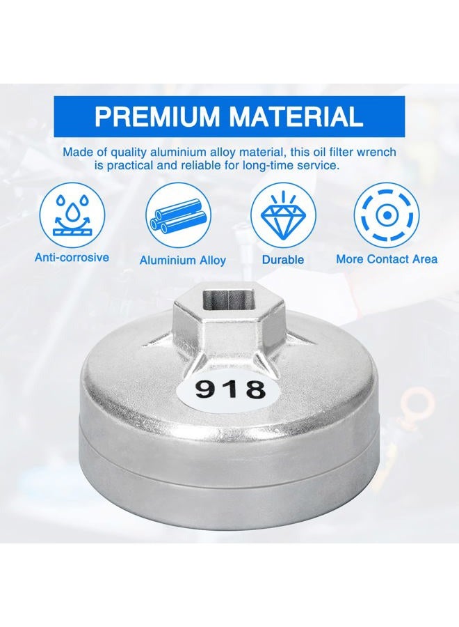 Tongze 74mm Oil Filter Wrench: 15 Flutes Oil Filter Removal Tool Compatible with AC Delco PF63/PF64 Oil Filter for Chevy Silverado 4.3L Equinox 1.5L - Image 3