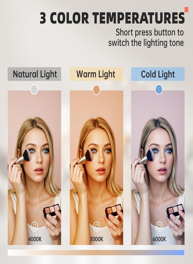 MINISO Vanity Mirror with Lights - 11.4" x 13.8" Hollywood Makeup Mirror with Adjustable Brightness,3 Modes Light, 360°Rotation - Image 2