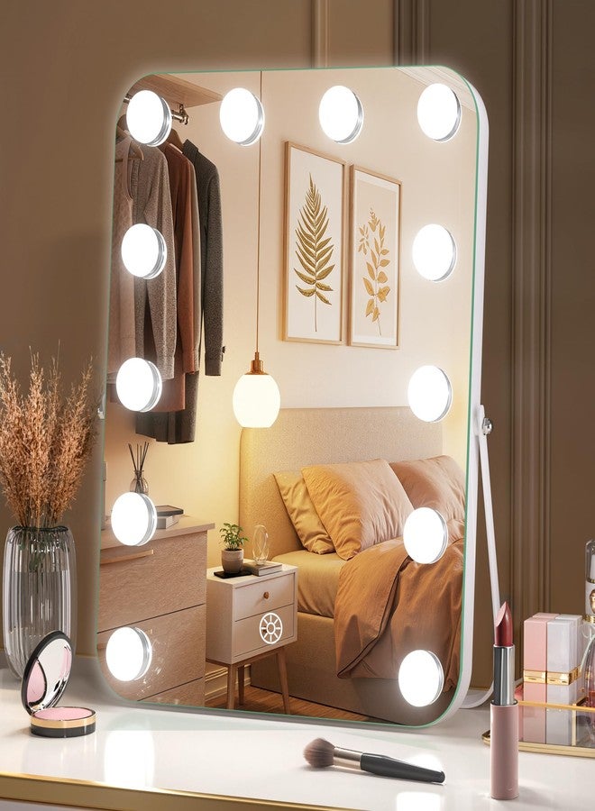 MINISO Vanity Mirror with Lights - 11.4" x 13.8" Hollywood Makeup Mirror with Adjustable Brightness,3 Modes Light, 360°Rotation - Image 1