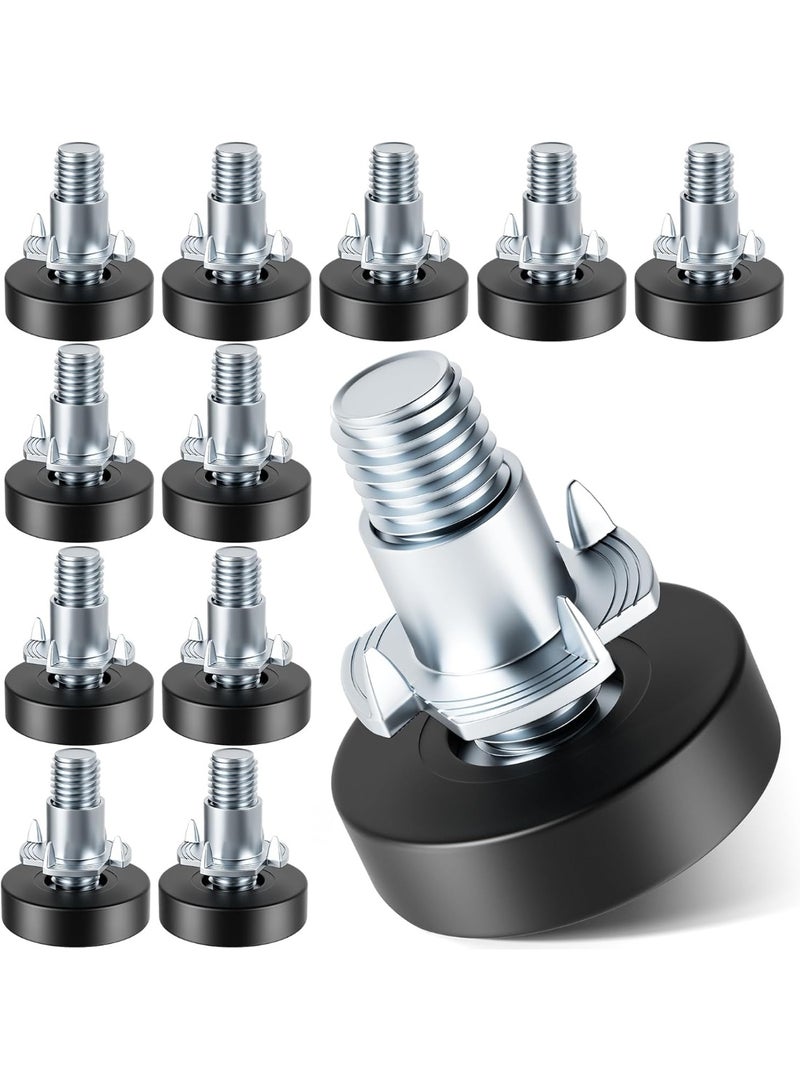 Furniture Leveling Feet, 1/4-20 UNC Thread Adjustable Levelers with T-Nuts, Leg Levelers Table Feet Screw on for Chairs, Stool Legs, Cabinet (12 PCS) - Image 1