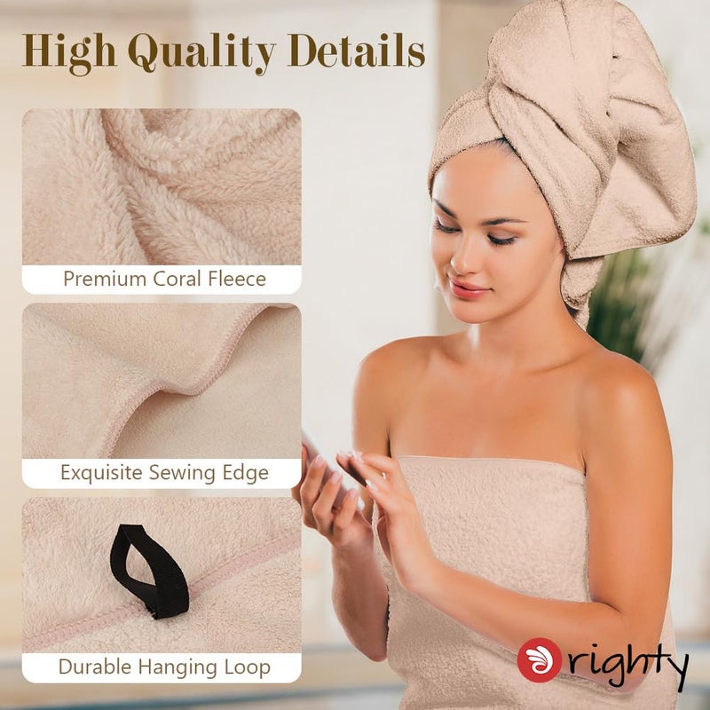 Orighty Microfiber Bath Towels Pack of 2(27'' x 54'') - Soft Feel, Highly Absorbent, Quick Drying for Body, Sport, Yoga, SPA, Fitness - Brown - Image 4