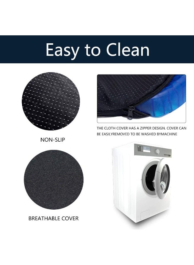 Breathable Gel Seat Cushion with Non-Slip Cover for Tailbone and Back Pain Relief, Honeycomb Silicone Design for Office Chair, Car, Wheelchair, Home Use, Blue, Ergonomic Support