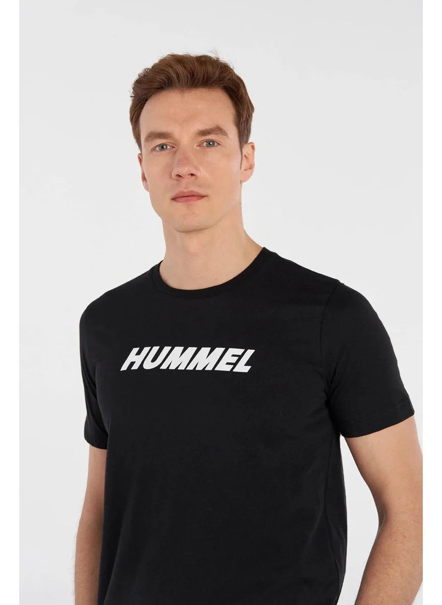 Hummel Men's T-Shirt Black 911947-2001 Hmlelemental Logo Cotton Tee