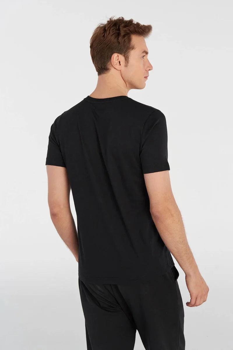 هامل Men's T-Shirt Black 911947-2001 Hmlelemental Logo Cotton Tee