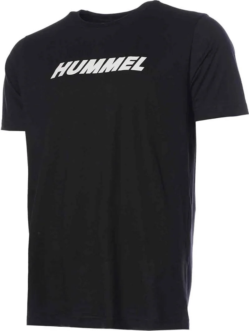 هامل Men's T-Shirt Black 911947-2001 Hmlelemental Logo Cotton Tee