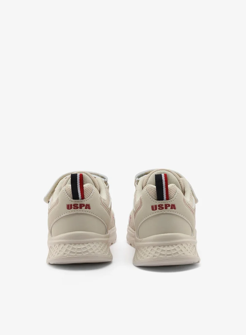U.S. Polo Assn. beige Kids Beige Low-Top Casual Sneakers with Velcro Strap - Sleek Everyday Style and Comfort for Effortless Wear for Kids | Best Price UAE