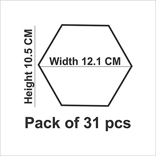 WallDaddy Mirror Finish Plastic Sticker Size (12x10) Cm Each Hexagons Pack of 31 for Bedroom, Drawing Room, Kids Room, Walls, Doors, Mirror, Furniture etc - Image 2