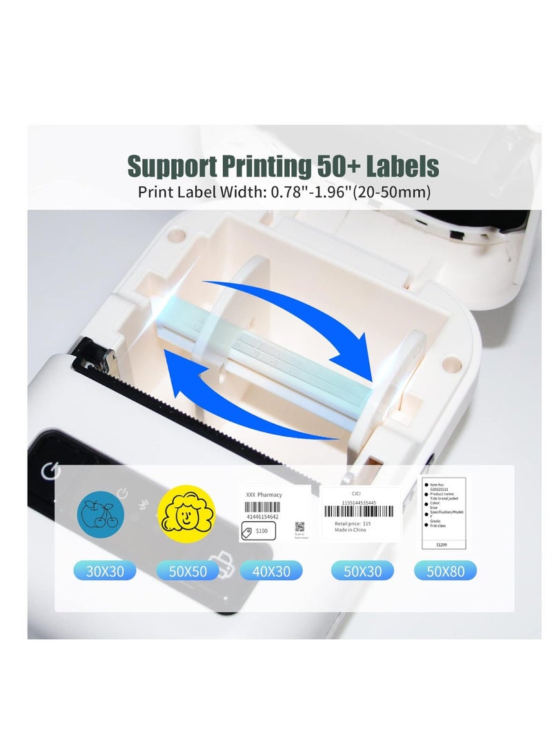 DIGI CORE Inkless Label Maker Machine Portable Printer Label Maker Portable Bluetooth Thermal Label Printer For Barcode Name Address Compatible With Android iOS And Windows System With 1 Label Roll And Charger - Image 4