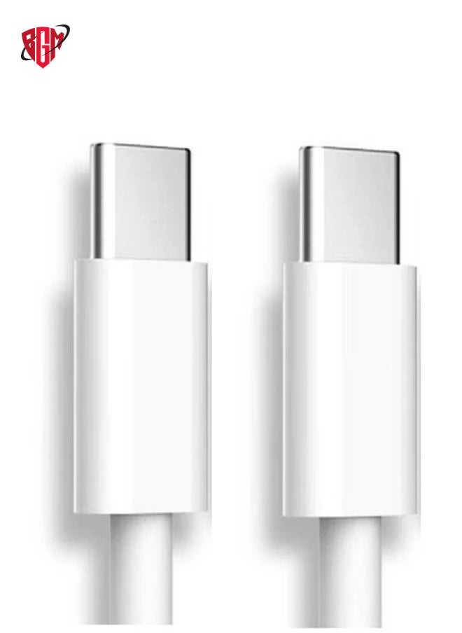35W USB C PD Fast Charger with USB-C C-C Cable Dual Port Type-C QC3.0 Wall Adapter UK Plug for Samsung Pixel Huawei OnePlus Xiaomi and More (C-C Cable, White)
