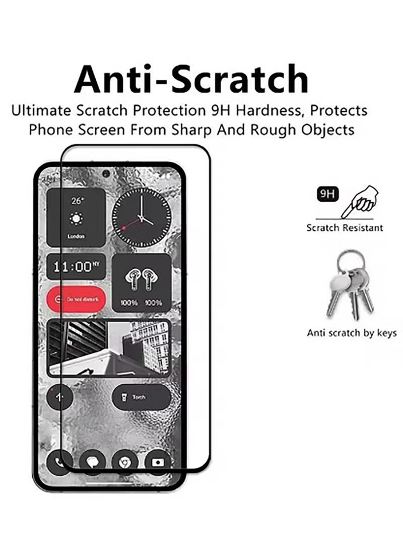 YJS 2 Pack Screen Protector for Nothing Phone (3a)Pro | Tempered Glass Available in Combo Pack Compatible with Nothing Phone (3a)Pro | Screen Protector Full HD Quality Tempered Glass Anti-Scratch Edge to Edge Coverage with Easy Installation Kit - Black - Image 2