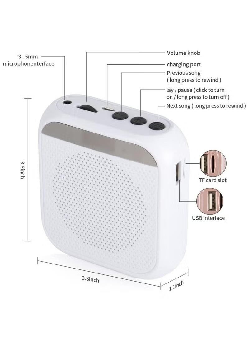 Super ZYouth Voice Amplifier with Wired Microphone Headset Portable Rechargeable PA System Speaker Personal Microphone Speech Amplifier Loudspeaker for Teachers Tour Guides/Coaches Metting/Yoga/Fitness (White)  - Image 3