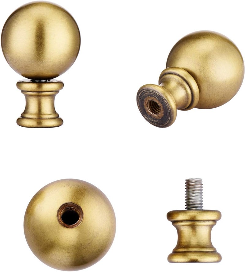 Canomo 1 Set 8 Inch Lamp Harp Lamp Shade Holder with Light Base and 3mm Ball Lamp Finial for Table and Floor Lamps (Antique Brass) - Image 2