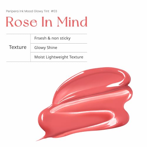 Peripera Ink Mood Glowy Tint | Lip-Plumping, Naturally Moisturizing, Lightweight, Glow-Boosting, Long-Lasting, Comfortable, Non-Sticky, No White Film (03 ROSE IN MIND) - Image 4