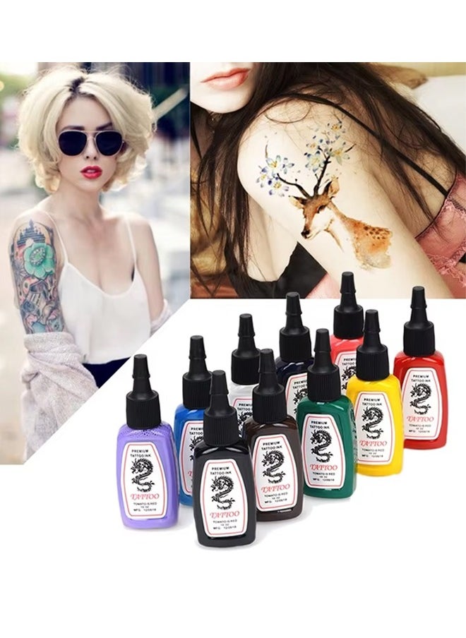 Occuwzz Tattoo pigments (10 colors) Tattoo pigments Tattoo practice Tattoo pigments set  - Image 1