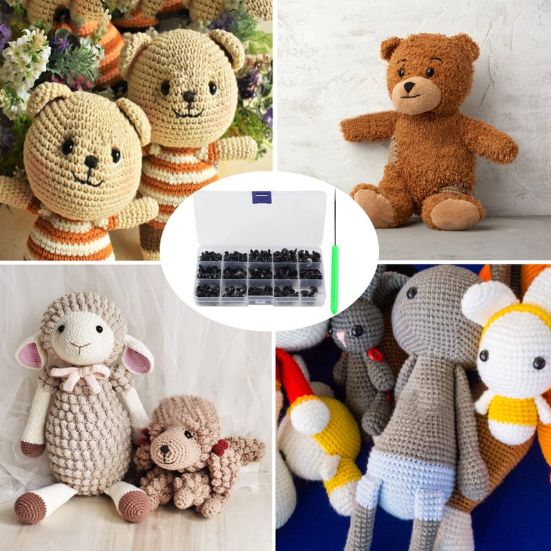 Yexixsr 566PCS Safety Eyes and Noses for Amigurumi, Stuffed Crochet Eyes with Washers, Craft Doll Eyes and Nose for Teddy Bear, Crochet Toy, Stuffed Doll and Plush Animal (Various Sizes) - Image 3
