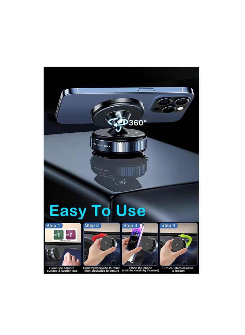 Generic - Vacuum Magnetic Suction Phone Mount for iPhone and Android, Magnetic Car Holder , One-Touch Lock & 360° Adjustable, Ideal for Car Screen, Gym, Mirror & Smooth Surfaces - Image 1