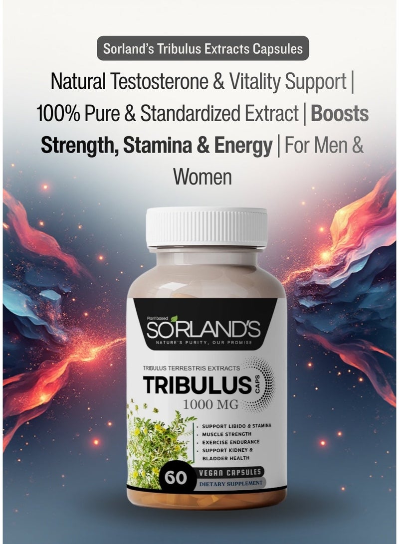 Sorland's Tribulus Terrestris — 60 vegan capsules, 100% pure, non-GMO, free of additives, fillers, and preservatives,energy, endurance, recovery, vitality, stamina, immunity, and overall wellness. - Image 3