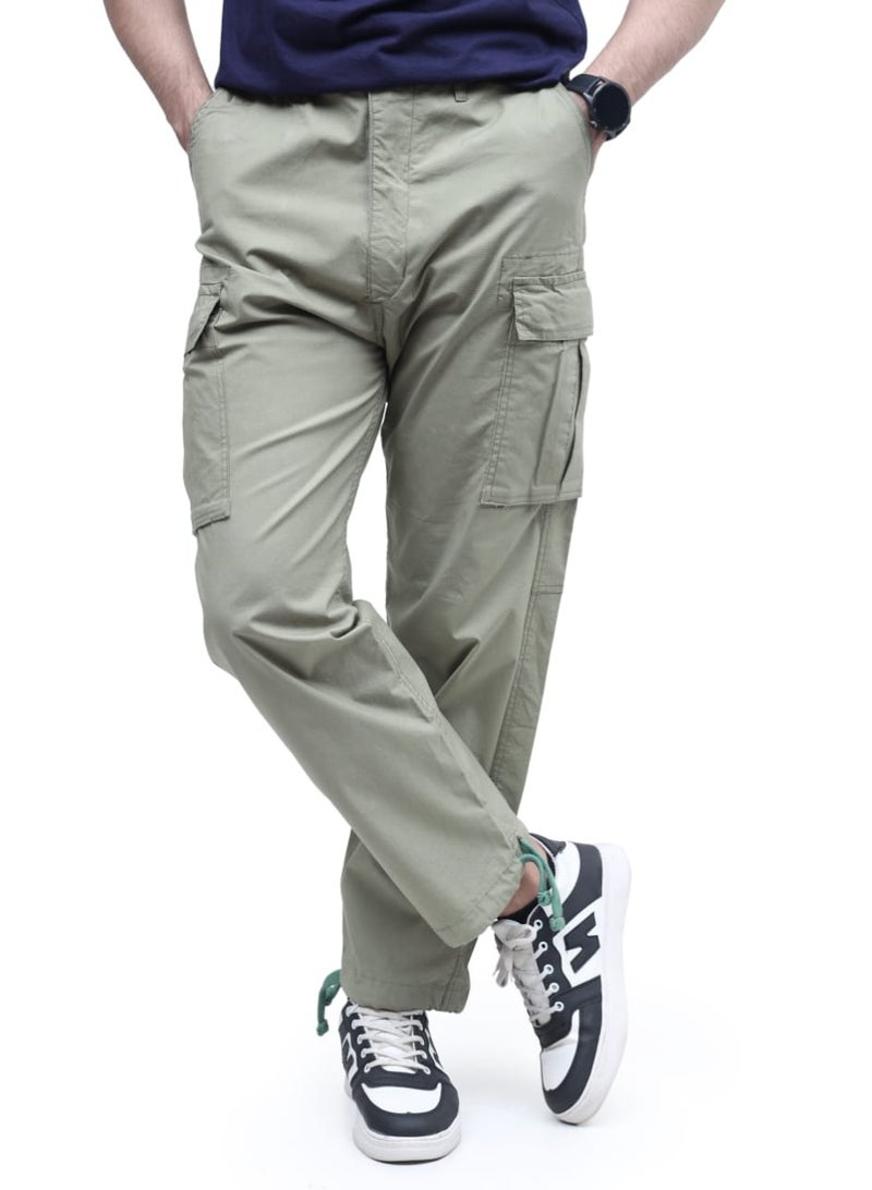 Sporty Men's 100% Cotton Cargo Pants – 180 GSM Durable Fabric, Breathable & Versatile All-Day Comfort Trousers. - Image 1