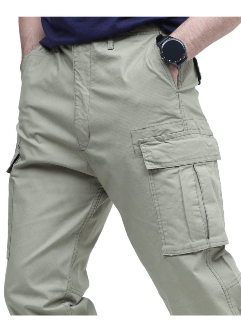 Sporty Men's 100% Cotton Cargo Pants – 180 GSM Durable Fabric, Breathable & Versatile All-Day Comfort Trousers. - Image 3