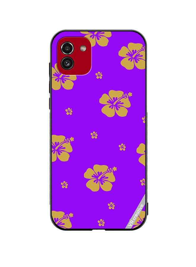 VR CREATIVE Protective Case Cover For Samsung Galaxy A03 Habiscus Design Multicolour - Image 1