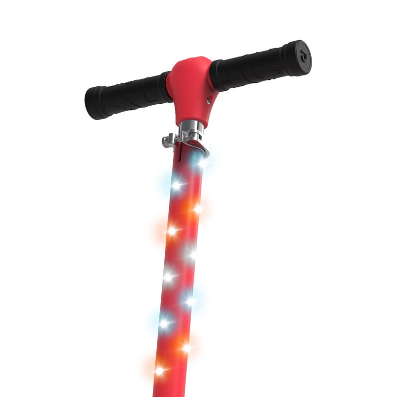 Jetson Scooters - Jupiter Kick Scooter (Red) - Collapsible Portable Kids Push Scooter - Lightweight Folding Design with High Visibility RGB Light Up LEDs on Stem, Wheels, and Deck - Image 4