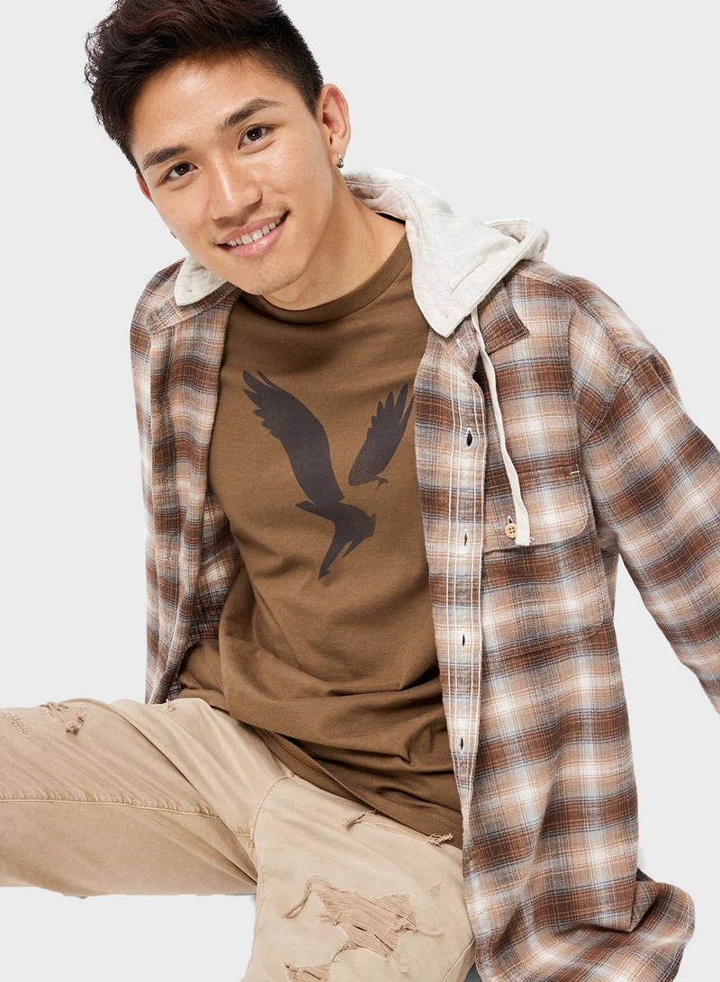 American Eagle Checked Hoodie