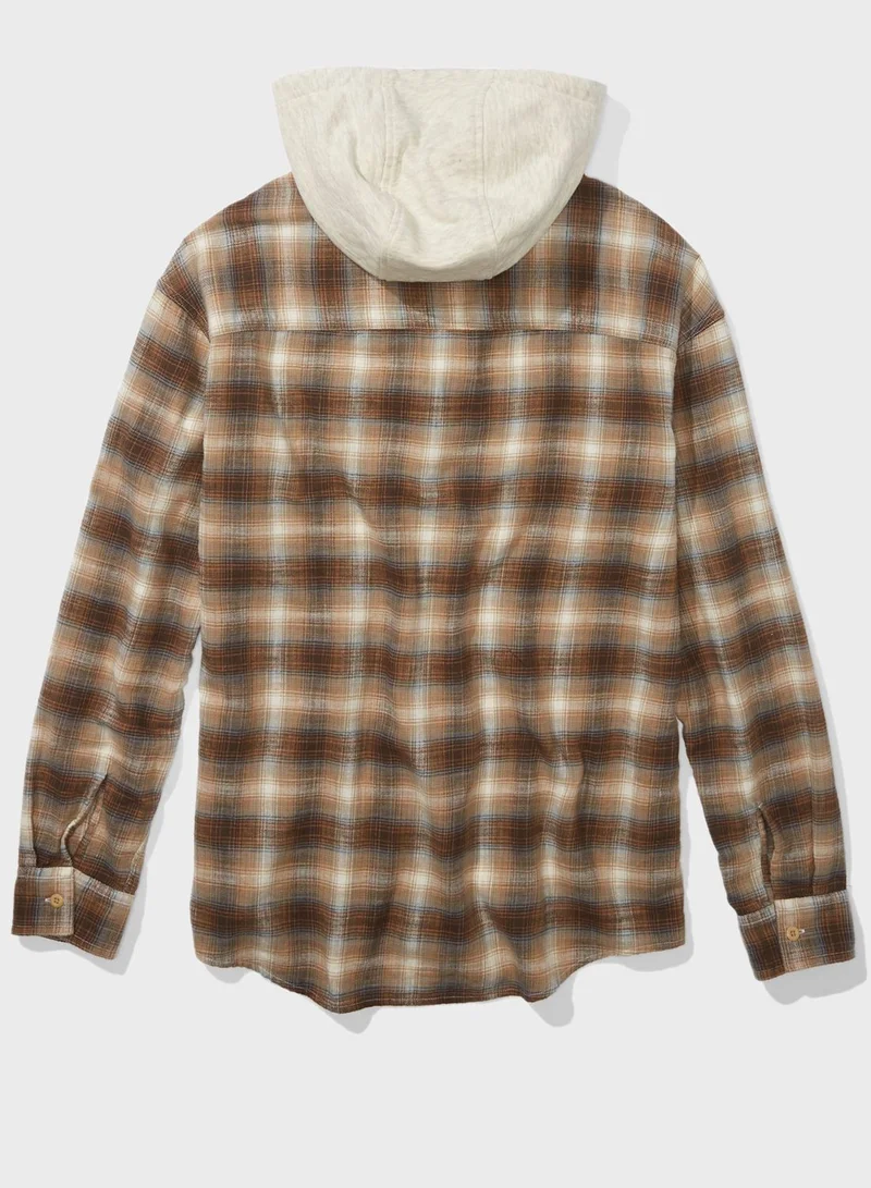 American Eagle Checked Hoodie