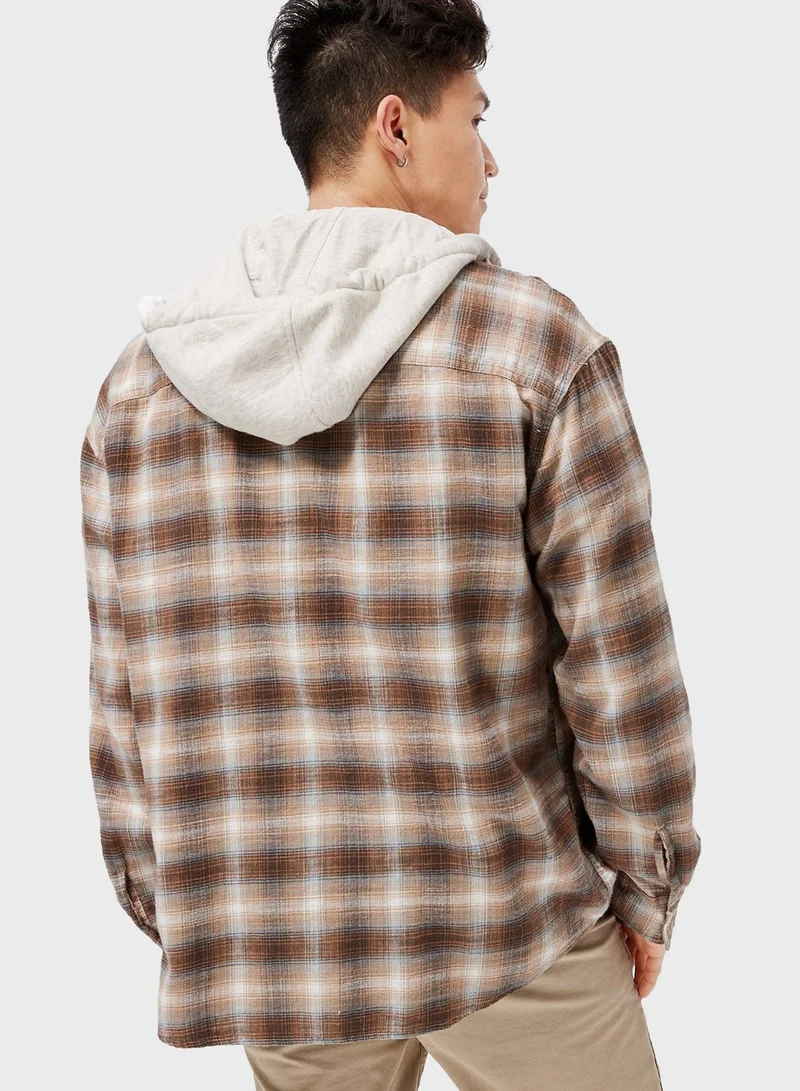 American Eagle Checked Hoodie