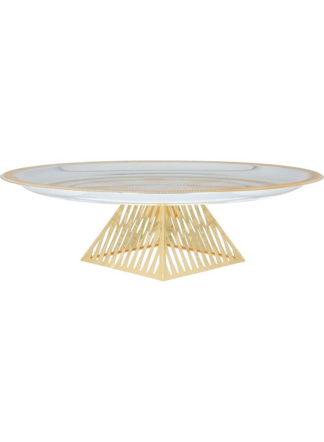 السيف  حامل تقديم من الفولاذ بقاعدة فضية مقاس 46×46×13 سم - Image 3