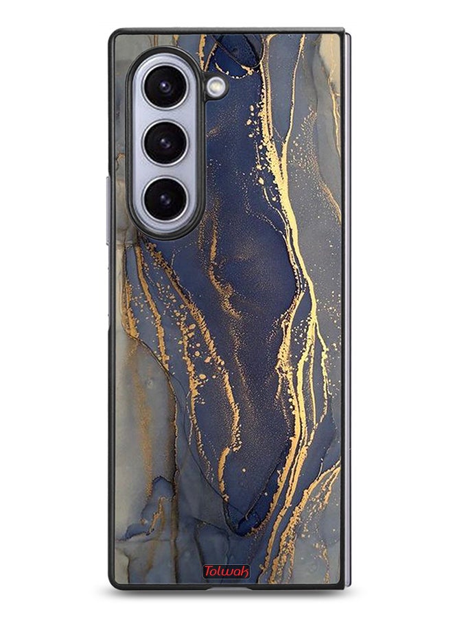 Tolwak Samsung Galaxy Z Fold6 Protective Case Cover Gliter Marble Pattern - Image 1