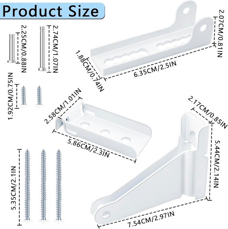 OXDFK Reinforced Storm Door Closer Bracket, Screen Door Closer Replacement Part, Compatible with Andersen, Emco, Larson,Pella,40201 Door Repair Kit, for Wind Protection and Protecting Doors (White) - Image 2