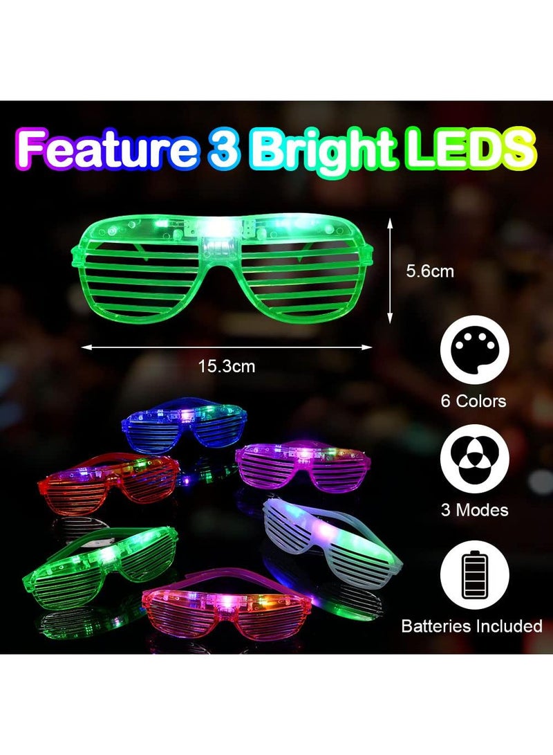 Sweet seven نظارات شتر ملونة نيون للأطفال 6 قطع - نظارات شمسية ممتعة لحفلات التنكر، أزياء الثمانينات والتسعينات، زينة حفلات مضحكة، إكسسوارات ملابس المهرجانات - Image 5