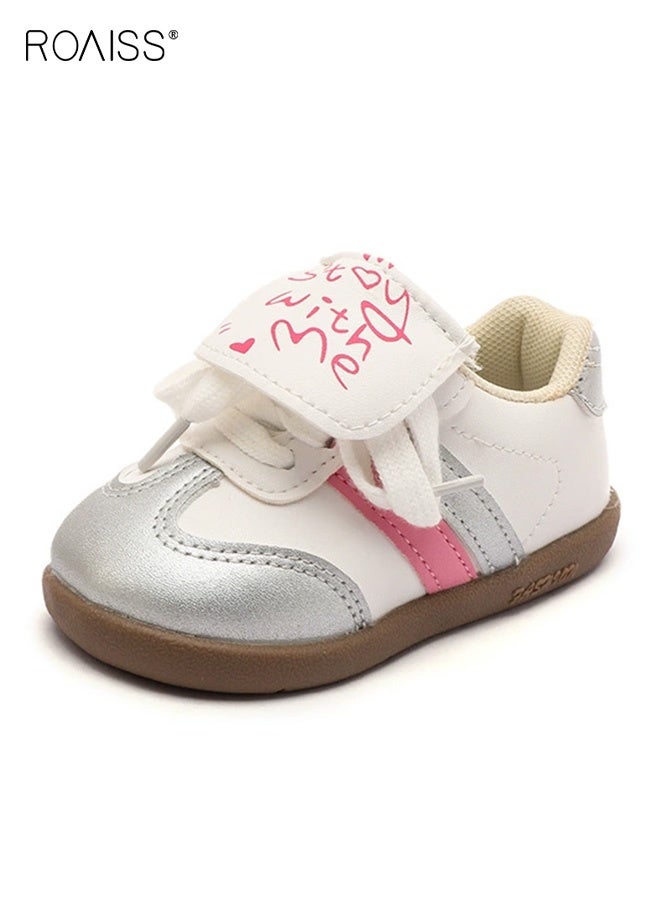رويس أحذية رياضية للفتيات الصغيرات، أحذية مسطحة كلاسيكية مريحة للأطفال الصغار، أحذية غير قابلة للانزلاق ذات سطح منخفض مع إغلاق فيلكرو، مناسبة للارتداء اليومي أو أي مناسبة - Image 1